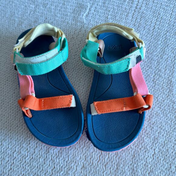 Teva Rainbow Multicolor C Hurricane XLT 2 Velcro Strappy Sandals - Youth 10 - Picture 2 of 9